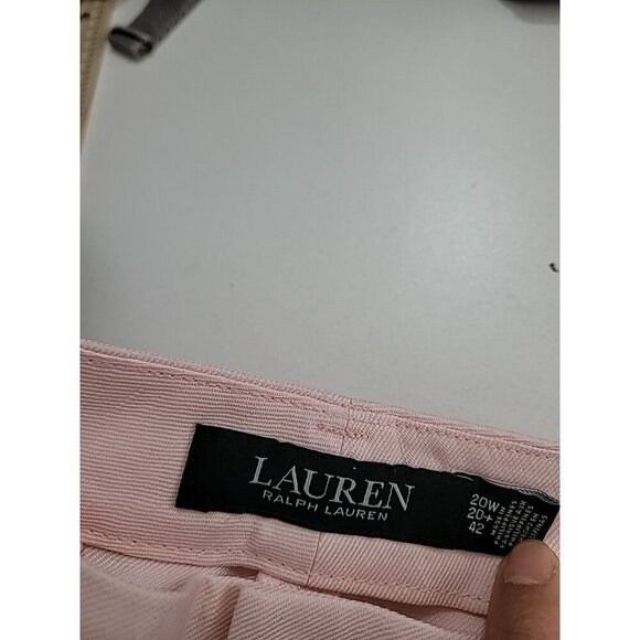 NEW Lauren Ralph Lauren Women's 20W Plus Size Linen-Blend Cropped Pink Opal Pant - Picture 6 of 8